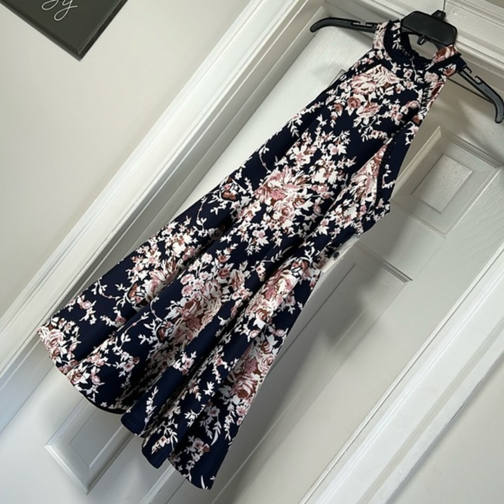 B Darlin Navy Floral Mini Dress